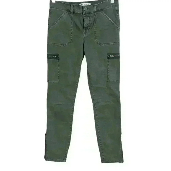 Madewell Pants - Madewell Women's Skinny Cargo Pants Green Size 26 Casual Zipper Accents